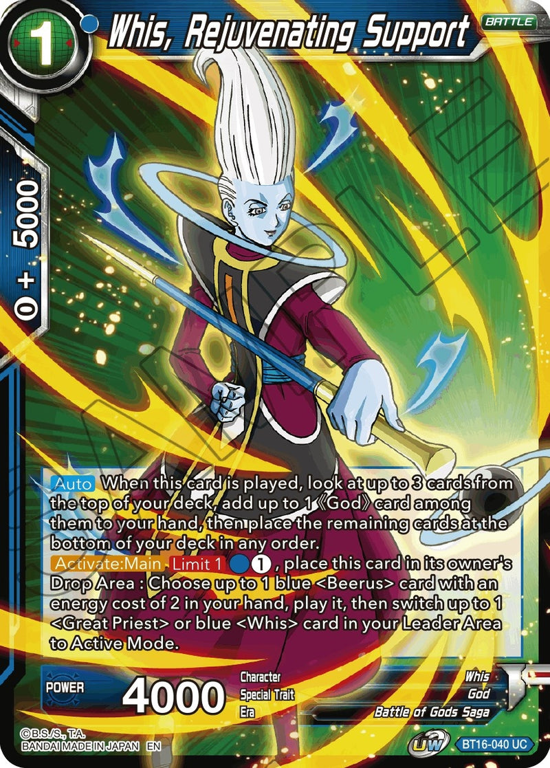 Whis, Rejuvenating Support (BT16-040) (Realm of the Gods)