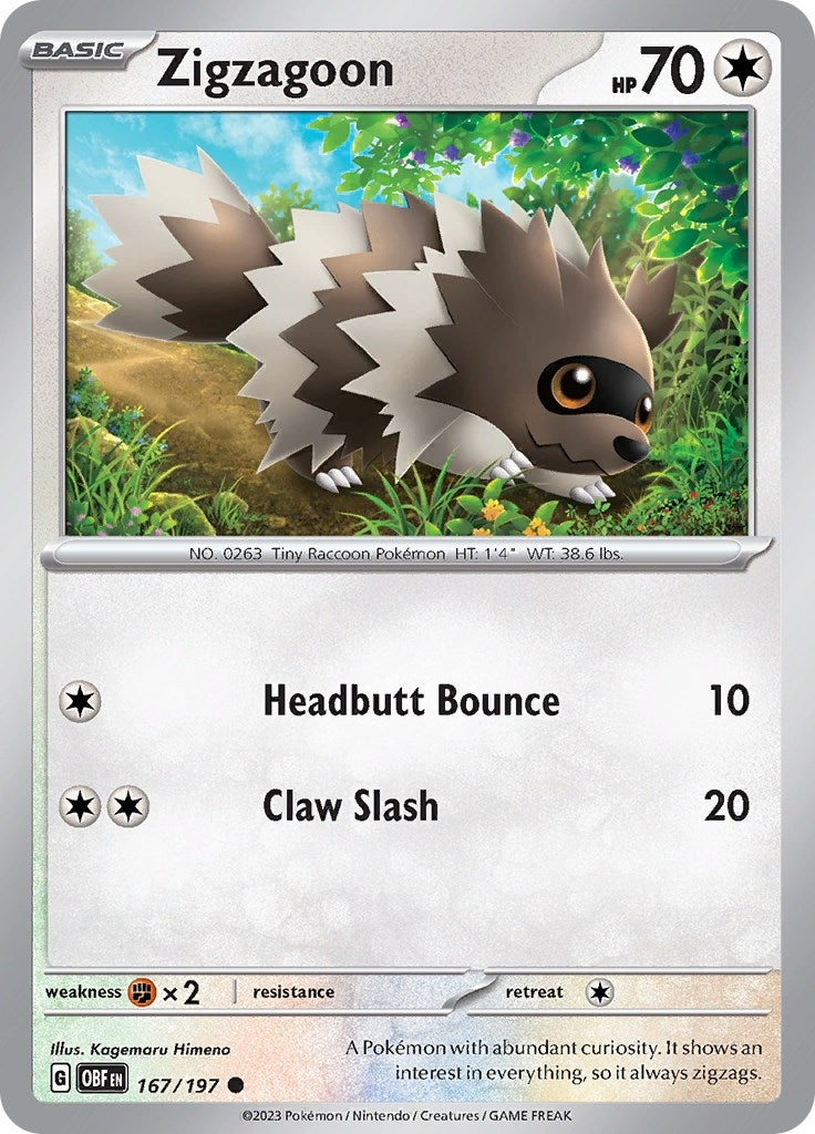Zigzagoon (167/197) (SV03: Obsidian Flames)