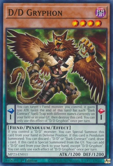 D/D Gryphon (23011) (MP23) - YuGiOh Single