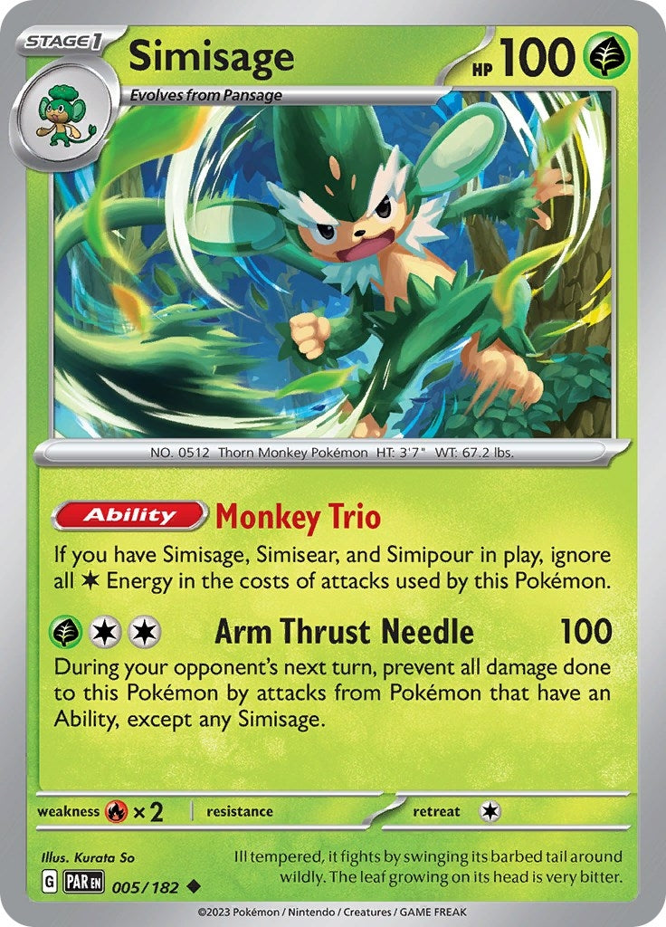 Simisage (5) (PAR) - Pokemon Single