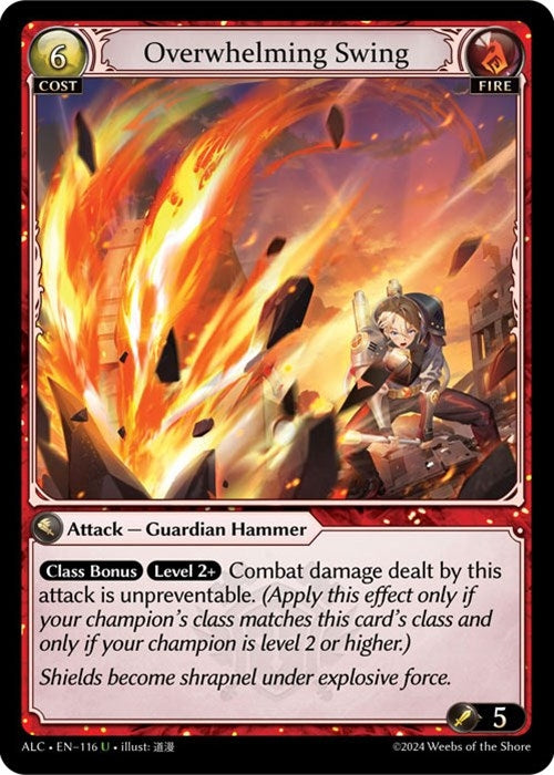 Image for Overwhelming Swing (116) (Alchemical Revolution) - Grand Archive TCG