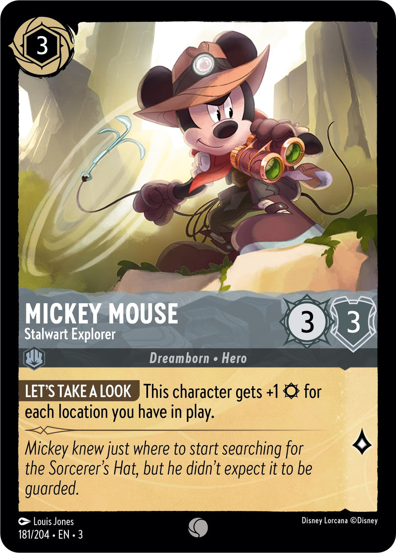 Mickey Mouse - Stalwart Explorer (181) (3) - Disney Lorcana Single