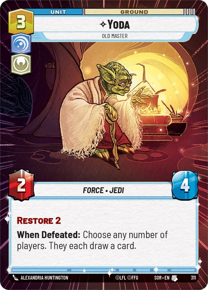 Yoda - Old Master (Hyperspace) (311) (SOR) - Star Wars: Unlimited Single