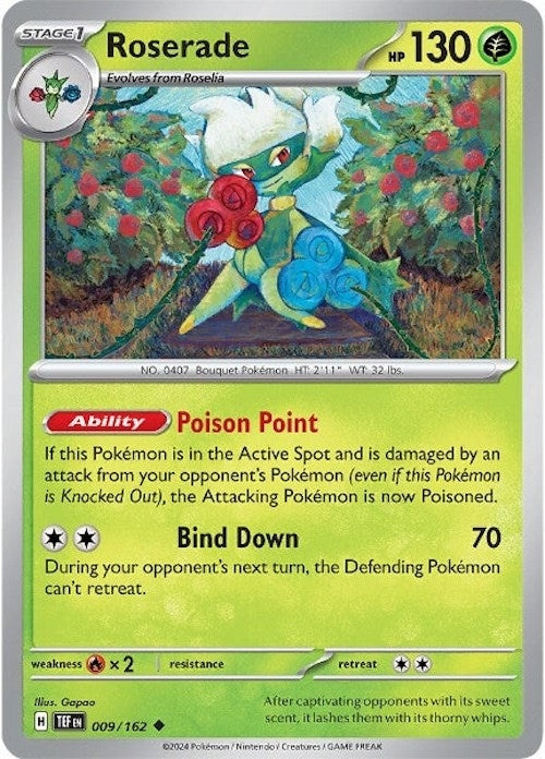 Roserade (009/162) (TEF) - Pokemon Single