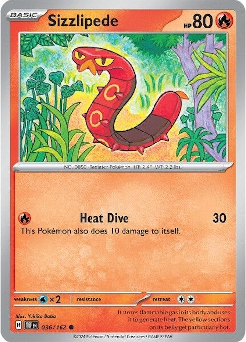 Sizzlipede (036/162) (TEF) - Pokemon Single