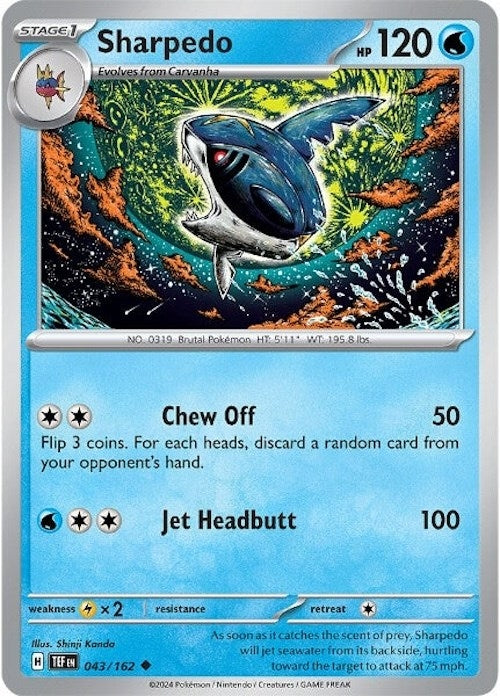 Sharpedo (043/162) (TEF) - Pokemon Single