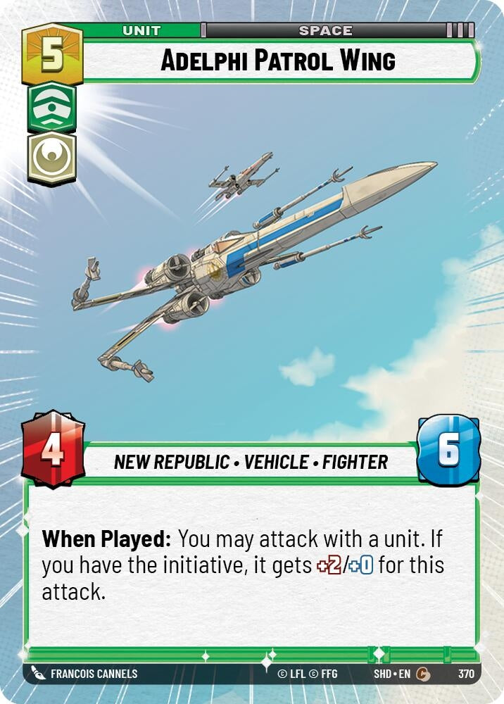 Adelphi Patrol Wing (Hyperspace) (370) (SHD) - Star Wars: Unlimited Single