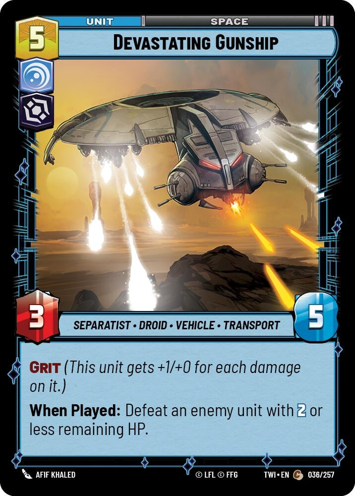 Devastating Gunship (36) (TOR) - Star Wars: Unlimited Single