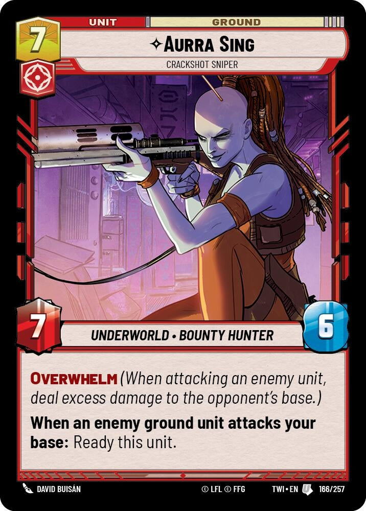 Aurra Sing - Crackshot Sniper (166) (TOR) - Star Wars: Unlimited Single