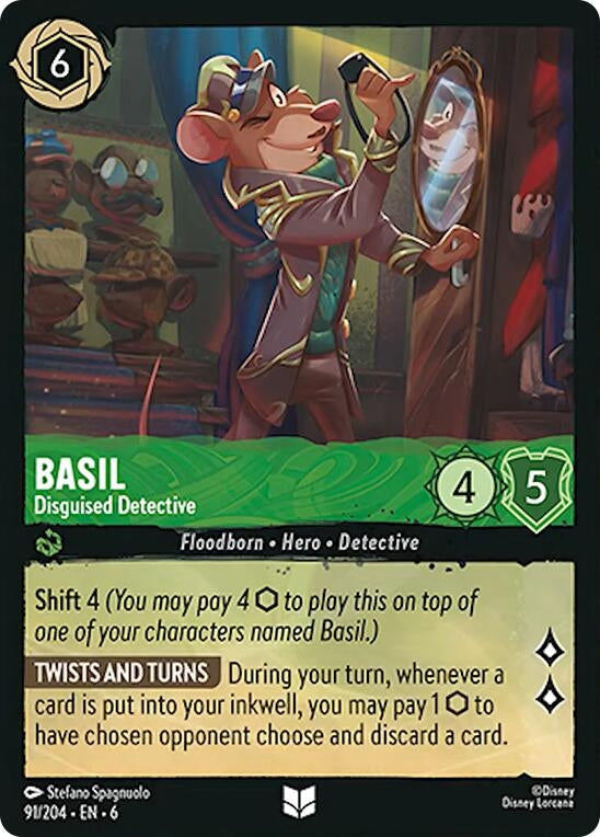 Basil - Disguised Detective (91) (6) - Disney Lorcana Single