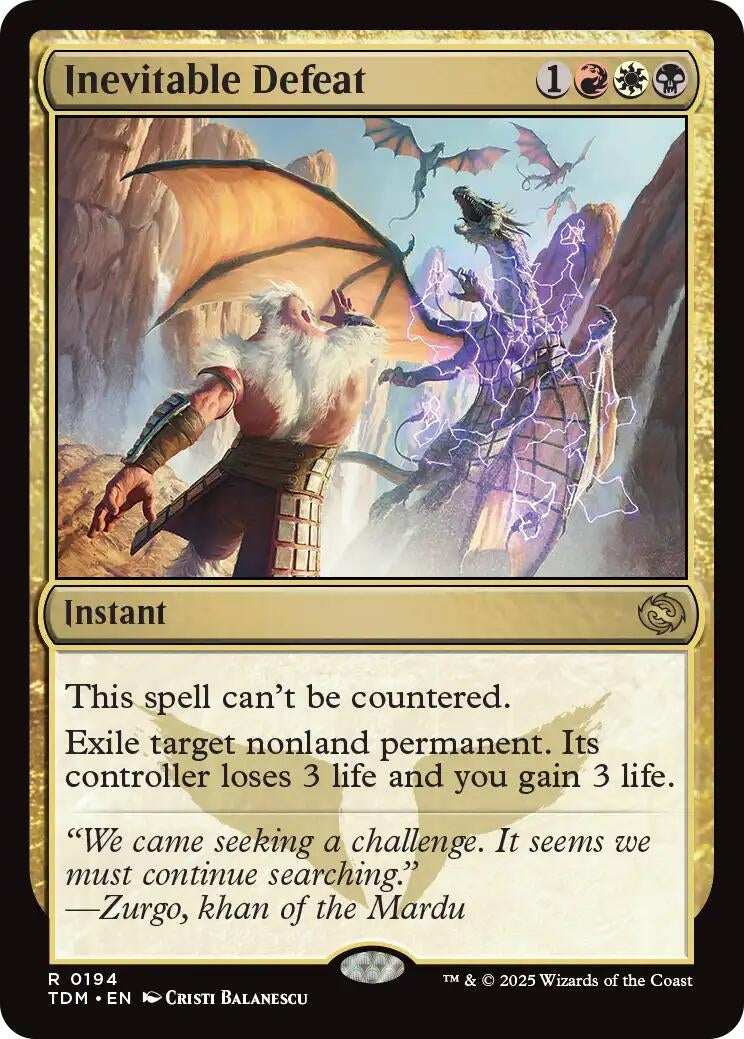 Image for Inevitable Defeat (194) (Tarkir: Dragonstorm) - Magic: The Gathering