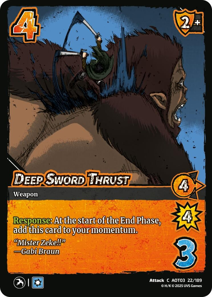 Deep Sword Thrust (22/189) (Attack on Titan: Apocalypse)