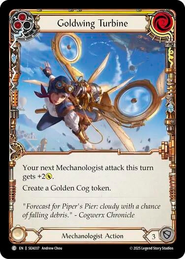 Image for Goldwing Turbine (Yellow) (SEA037) (High Seas) - Flesh and Blood TCG