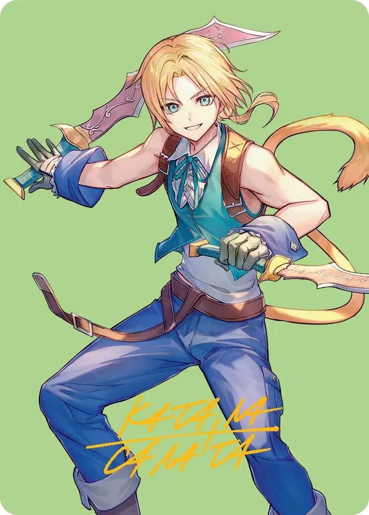 Image for Zidane, Tantalus Thief Art Card (Gold-Stamped Signature) (49) (Art Series: FINAL FANTASY) - Magic: The Gathering