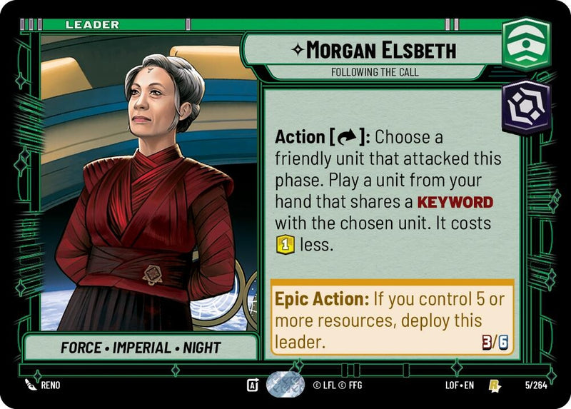 Image for Morgan Elsbeth - Following the Call (005/264) (Legends of the Force) - Star Wars: Unlimited