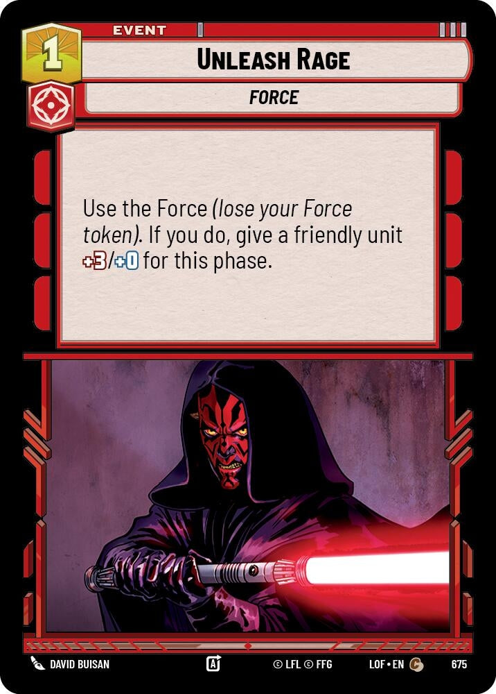 Image for Unleash Rage (Foil) (675) (Legends of the Force) - Star Wars: Unlimited