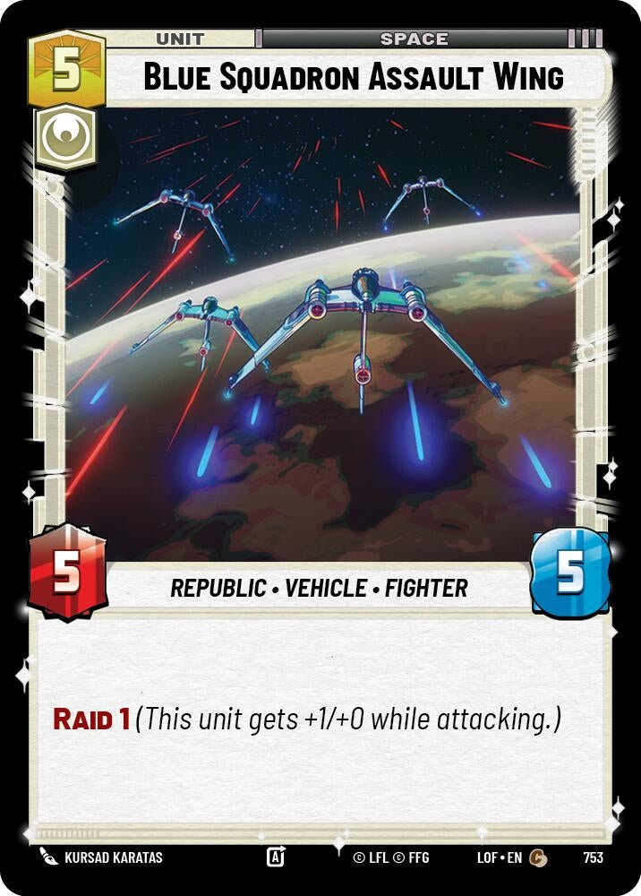 Image for Blue Squadron Assault Wing (Foil) (753) (Legends of the Force) - Star Wars: Unlimited