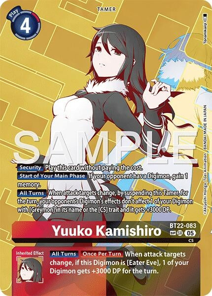 Image for Yuuko Kamishiro (SP) (BT22-083 SR) (Cyber Eden) - Digimon Card Game