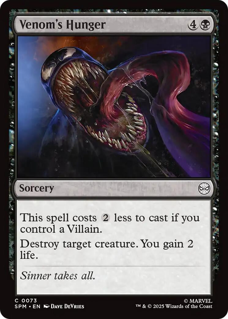 Image for Venom's Hunger (73) (Marvel's Spider-Man) - Magic: The Gathering