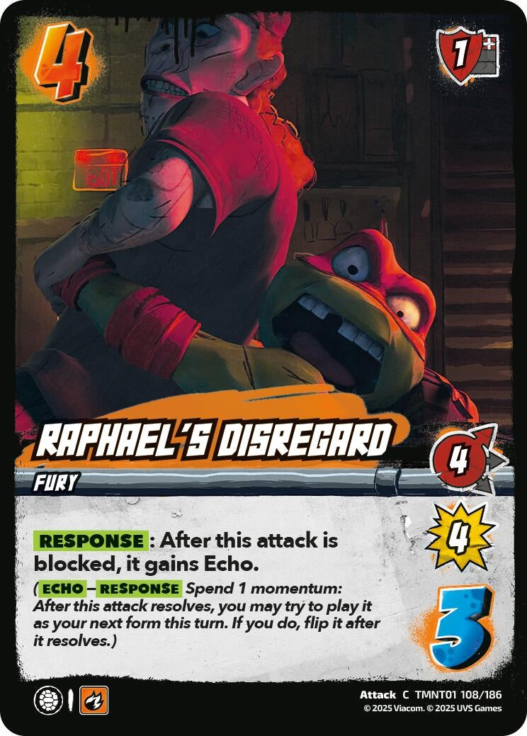 Raphael's Disregard (TMNT01 108/186) (Teenage Mutant Ninja Turtles)