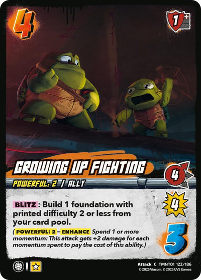 Growing Up Fighting (TMNT01 122/186) (Teenage Mutant Ninja Turtles)