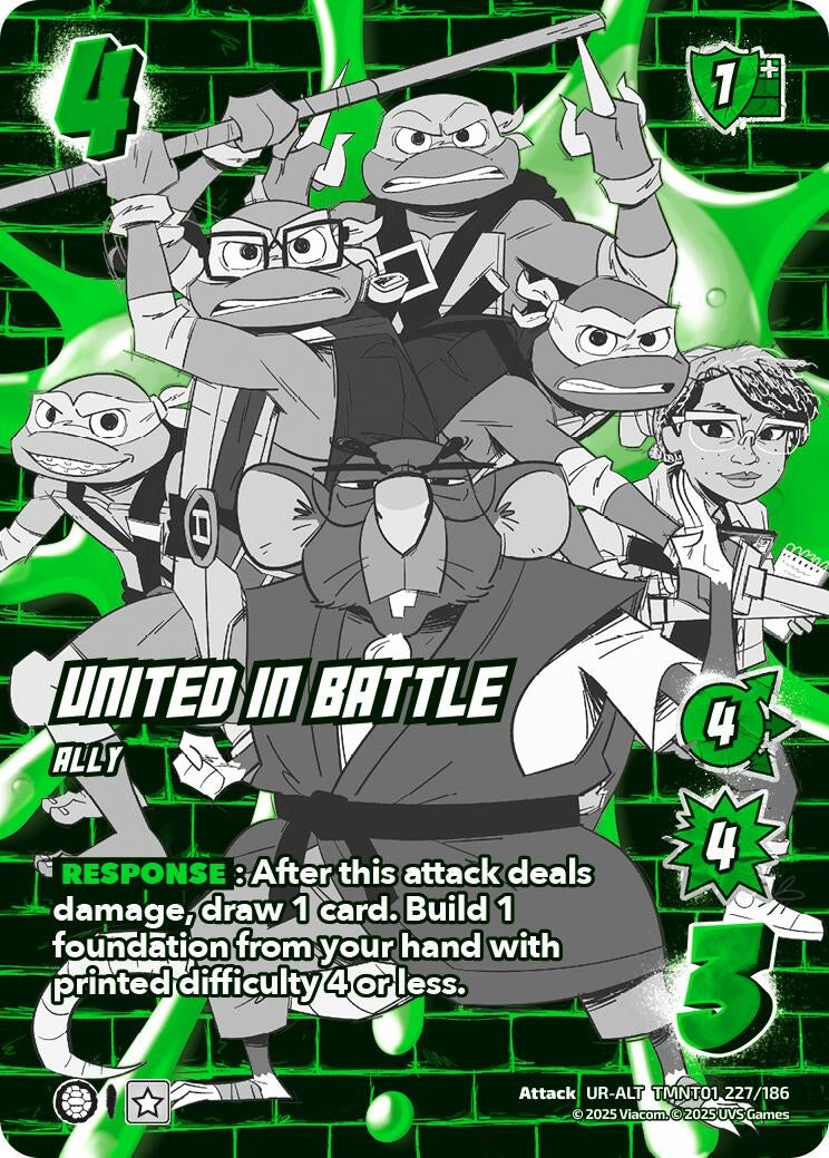 United in Battle (Alternate Art) (TMNT01 227/186) (Teenage Mutant Ninja Turtles)
