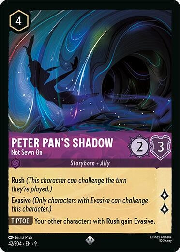 Image for Peter Pan's Shadow - Not Sewn On (42/204) (Fabled) - Disney Lorcana