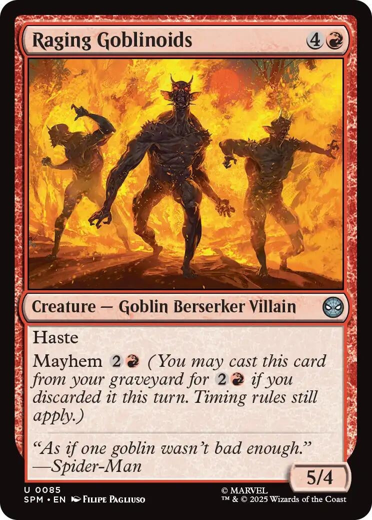 Image for Raging Goblinoids (85) (Marvel's Spider-Man) - Magic: The Gathering