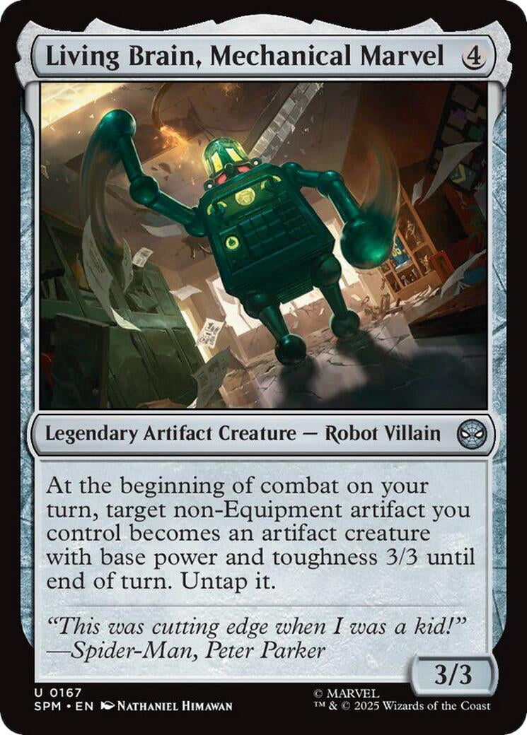 Image for Living Brain, Mechanical Marvel (167) (Marvel's Spider-Man) - Magic: The Gathering