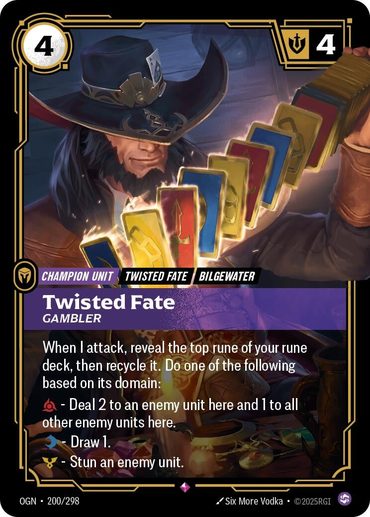 Image for Twisted Fate - Gambler (200/298) (Origins) - Riftbound: League of Legends Trading Card Game