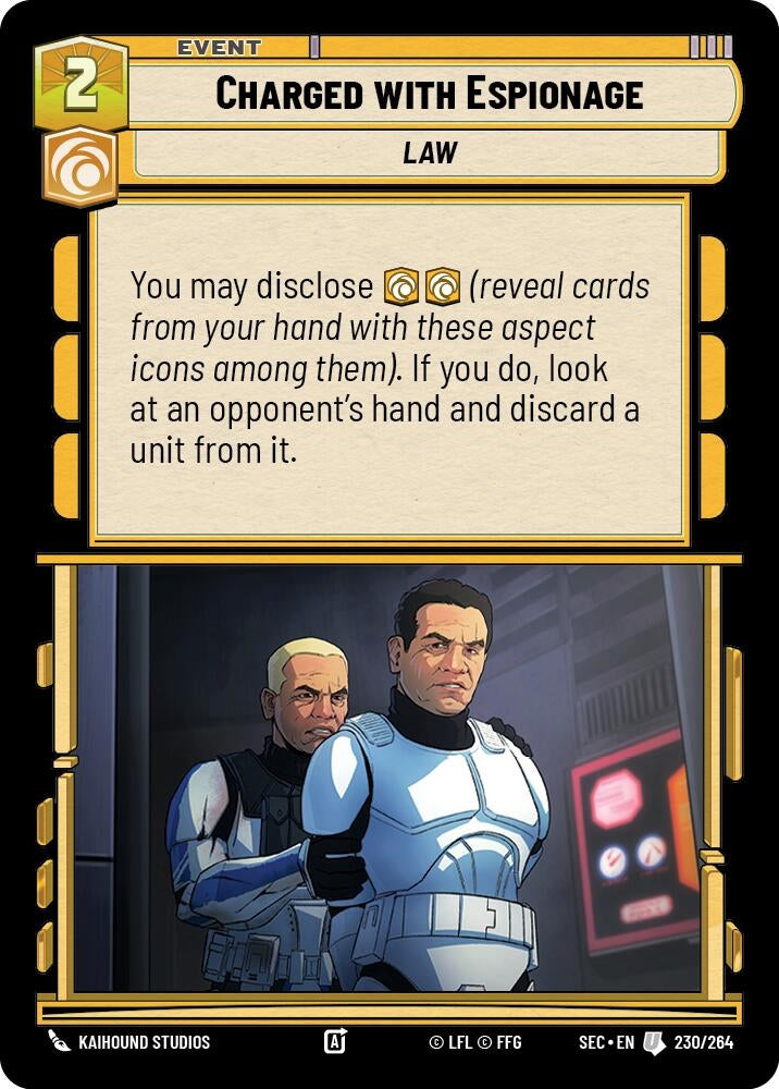 Image for Charged with Espionage (230/264) (Secrets of Power) - Star Wars: Unlimited