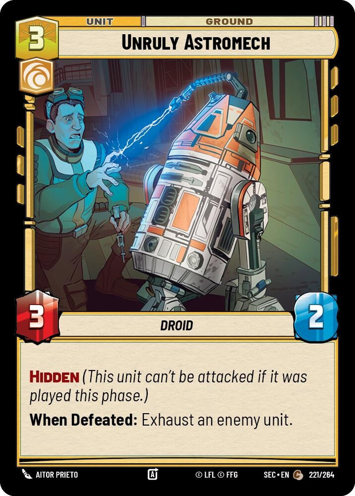 Image for Unruly Astromech (221/264) (Secrets of Power) - Star Wars: Unlimited
