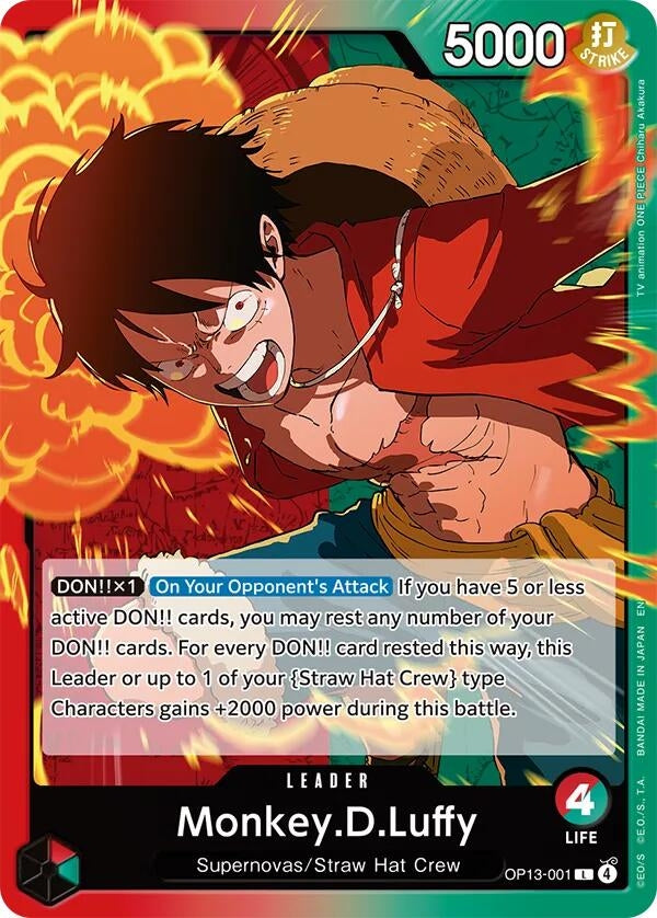 Image for Monkey.D.Luffy (001) (OP13-001) (Carrying On His Will) - One Piece Card Game