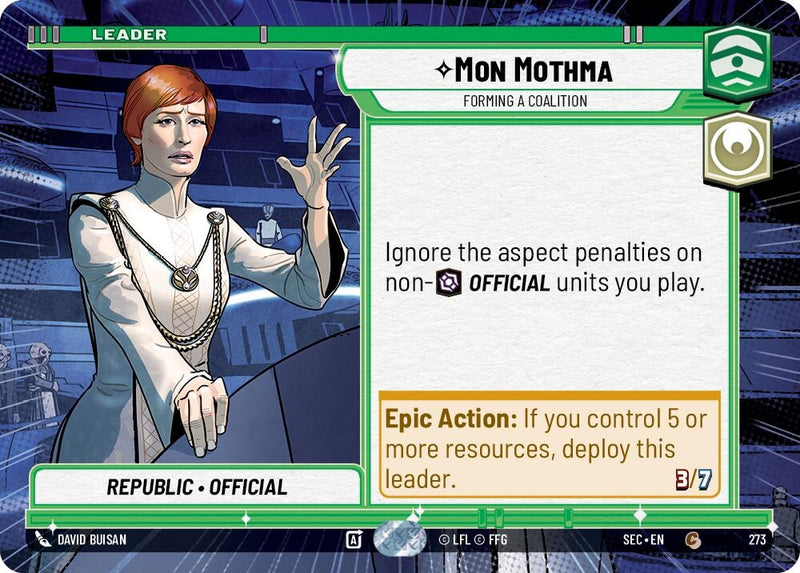 Image for Mon Mothma - Forming a Coalition (Hyperspace) (273) (Secrets of Power) - Star Wars: Unlimited