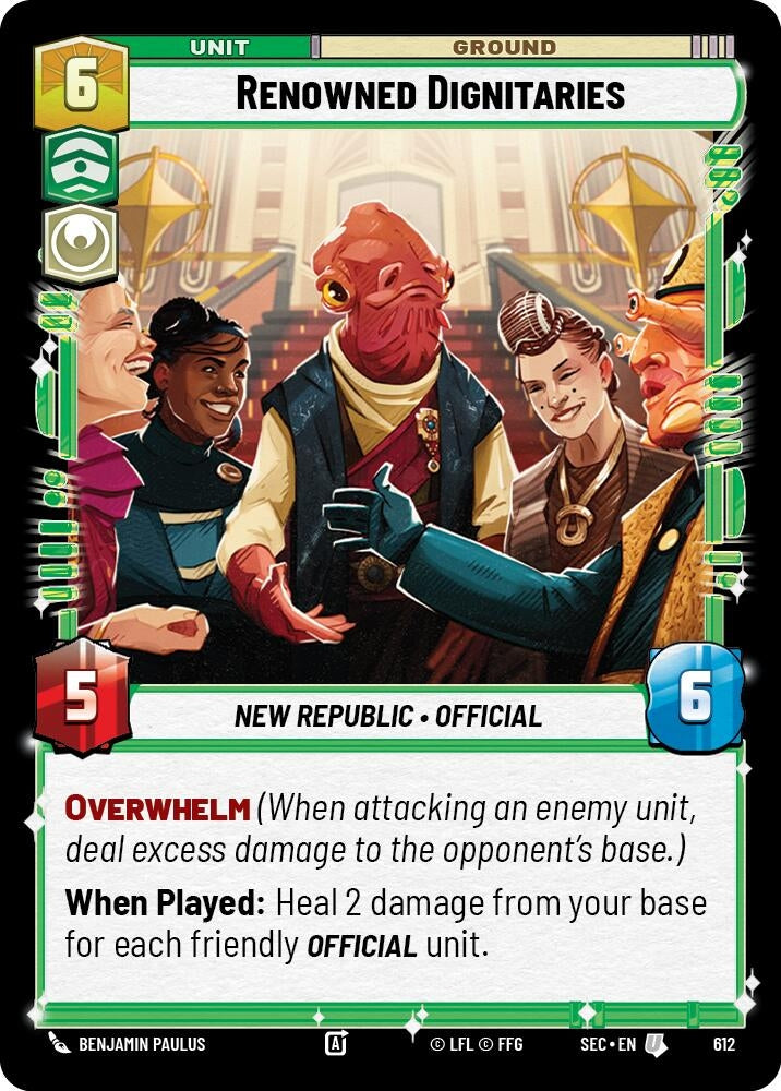 Image for Renowned Dignitaries (Foil) (612) (Secrets of Power) - Star Wars: Unlimited