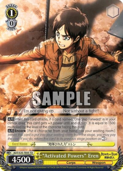 ’Activated Powers’ Eren (3505) [AOT/S35] - Weiss Schwarz Single