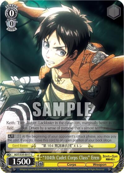 ’104th Cadet Corps Class’ Eren (35017) [AOT/S35] - Weiss Schwarz Single
