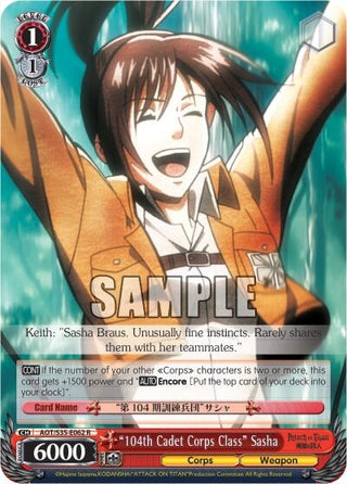 ’104th Cadet Corps Class’ Sasha (35062) [AOT/S35] - Weiss Schwarz Single