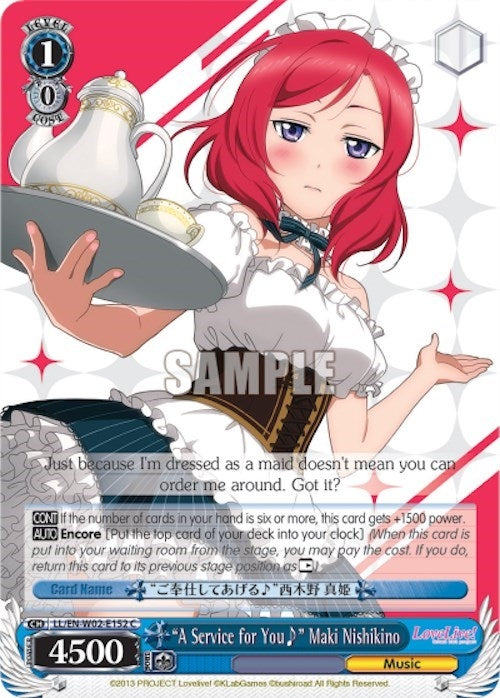 ’A Service for You~’ Maki Nishikino (2152) [LL/EN-W02] - Weiss Schwarz Single