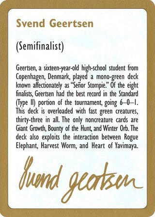 1997 Svend Geertsen Biography Card [WCD] - MTG Single