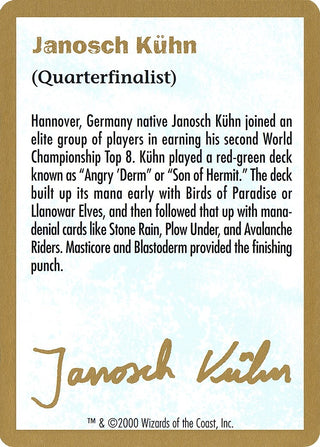 2000 Janosch Kuhn Biography Card [WCD] - MTG Single