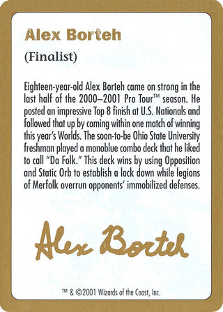 2001 Alex Borteh Biography Card [WCD] - MTG Single