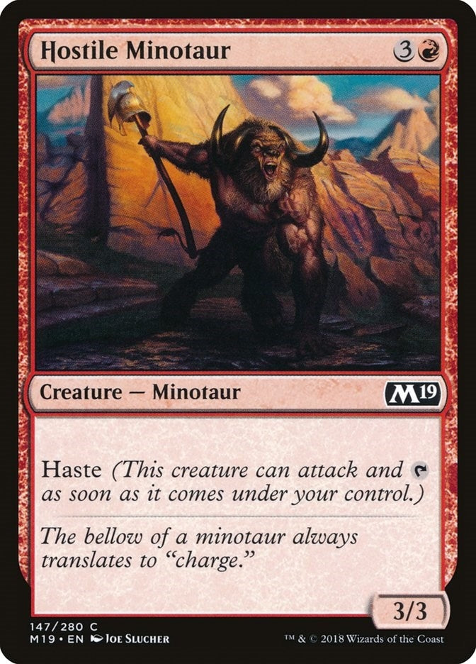 Hostile Minotaur (147) [M19] - MTG Single