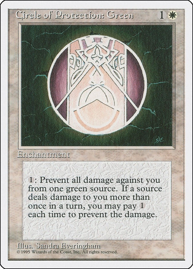 Circle of Protection: Green [4ED] - MTG Single