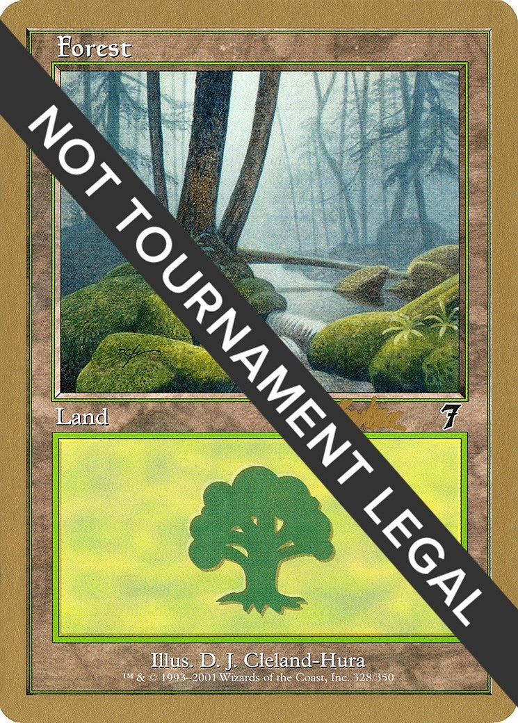 Forest (328) - 2002 Brian Kibler (7ED) [WCD] - MTG Single