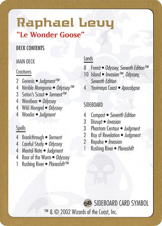 2002 Raphael Levy Decklist Card [WCD] - MTG Single