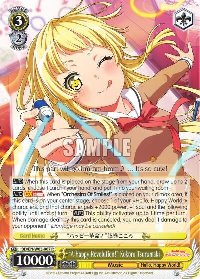 ’A Happy Revolution!’ Kokoro Tsurumaki (3007) [BD/EN-W03] - Weiss Schwarz Single
