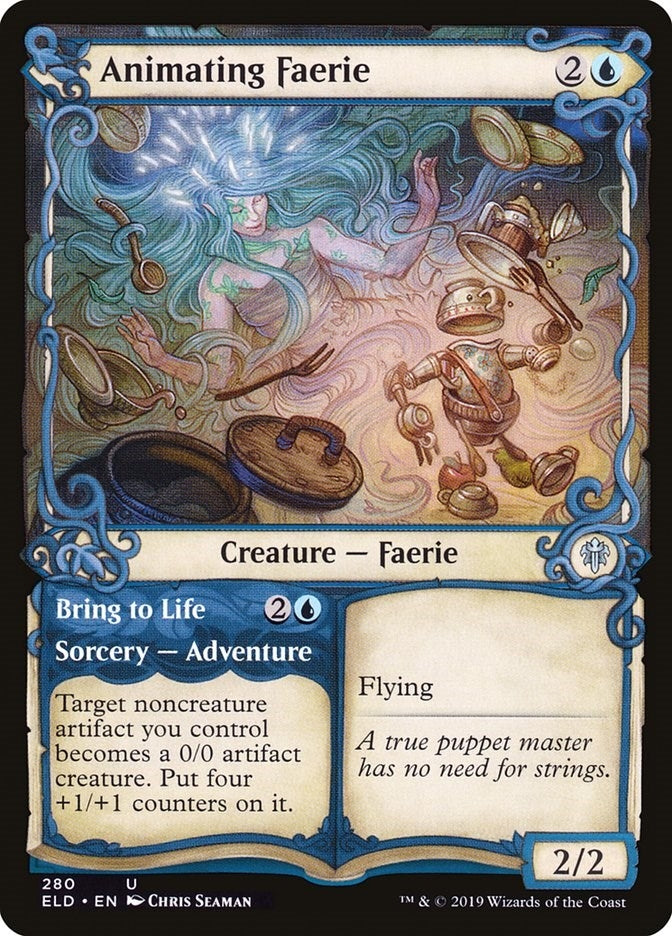Animating Faerie (Showcase) (280) [ELD] - MTG Single