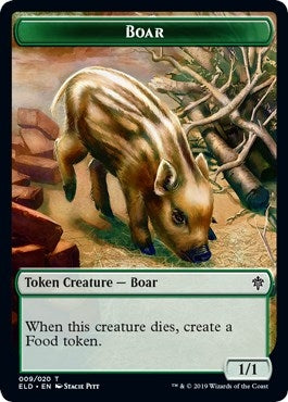 Boar // Food (17) Double-sided Token (0) [ELD] - MTG Single