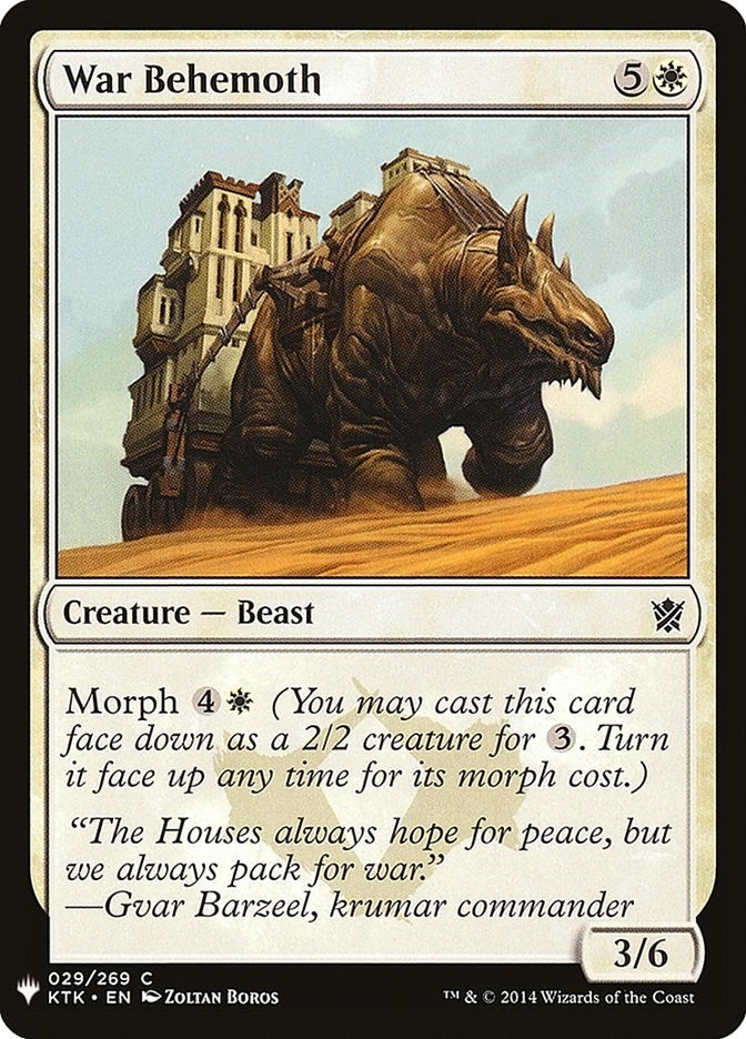 War Behemoth (29) [LIST] - MTG Single